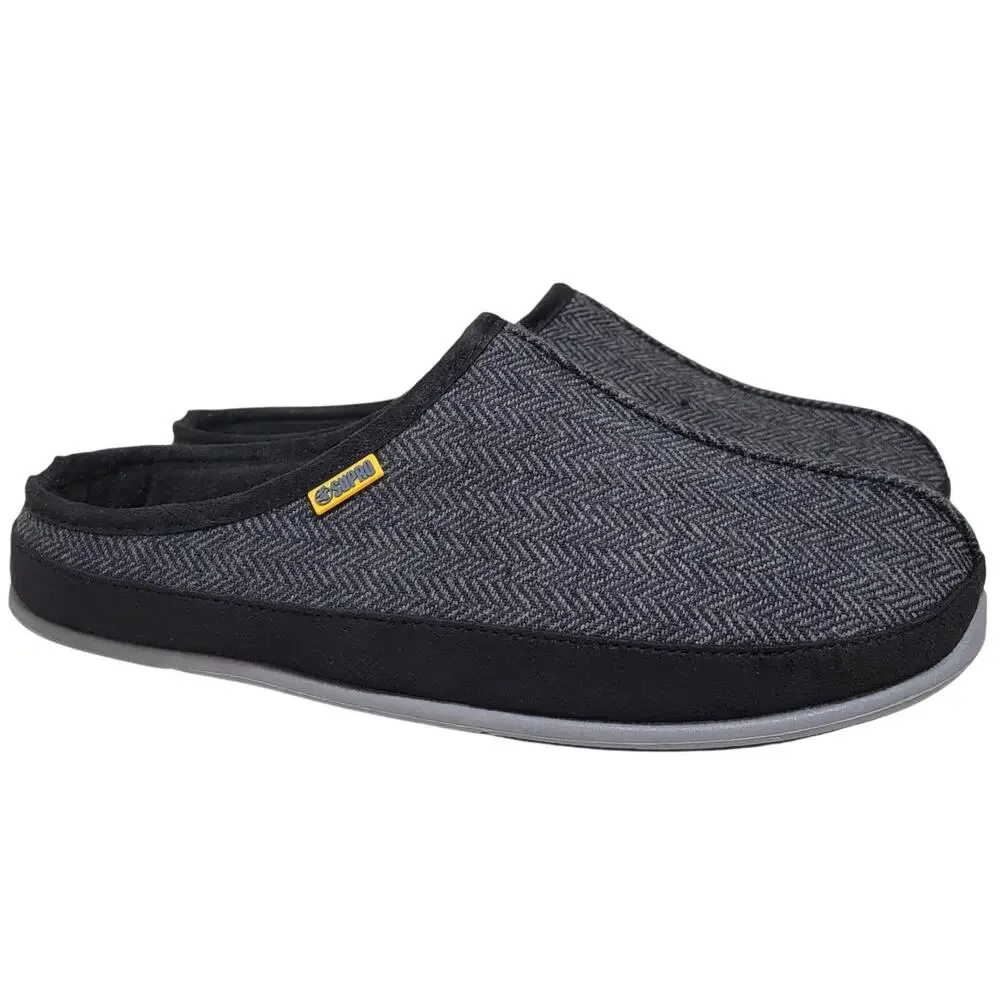 Deer Stags Men Wherever Slip On Mule Slippers Size US 9W Black Tweed